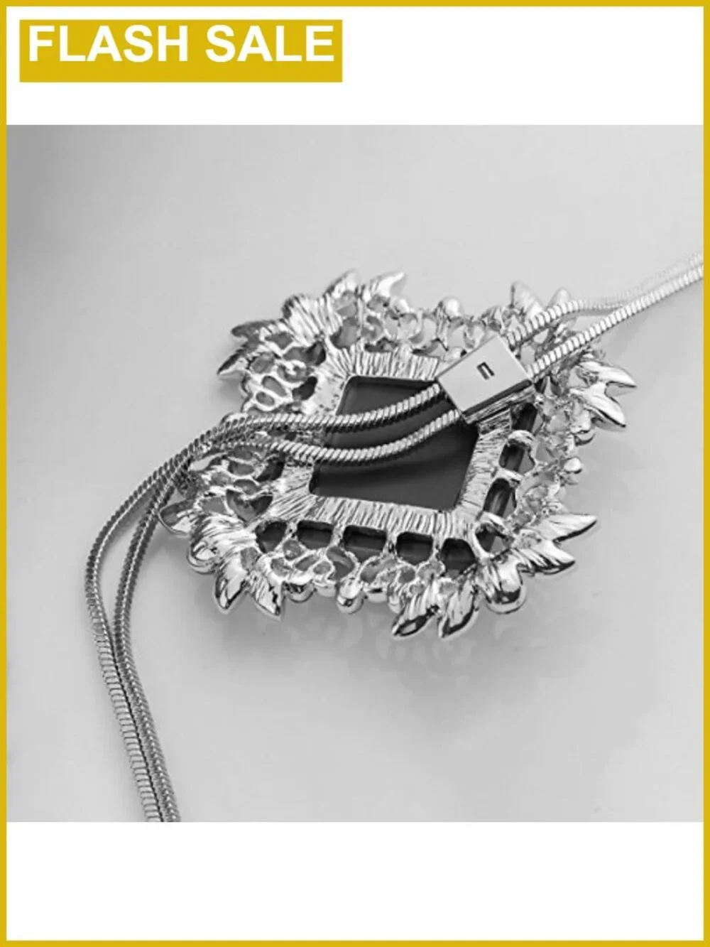 Long Chain Necklace Rhombus Glass Pendant Boho Sweater Jewelry for Women